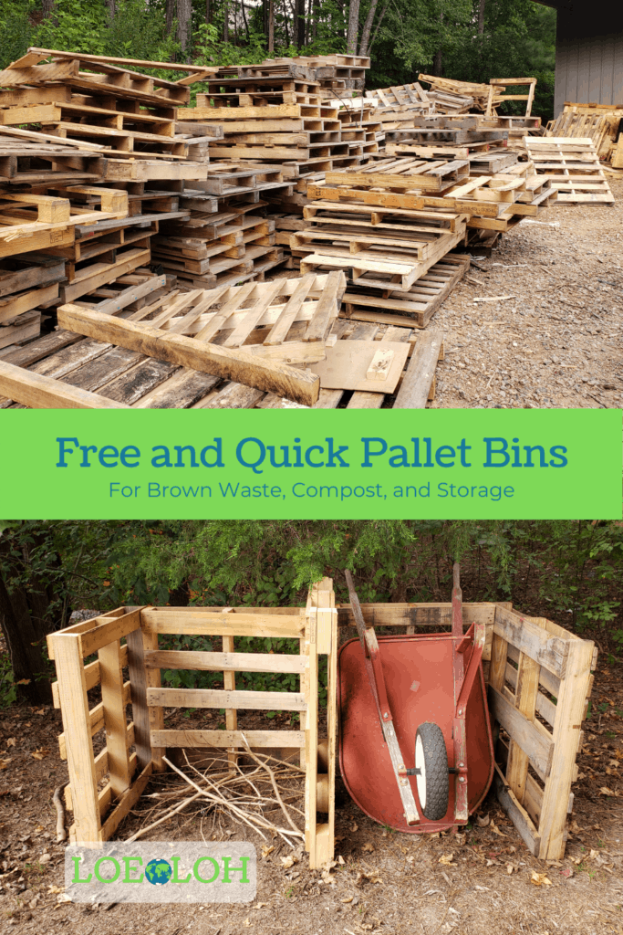 Wood Pallet Bins Free Quick Project for Brown Waste or Compost