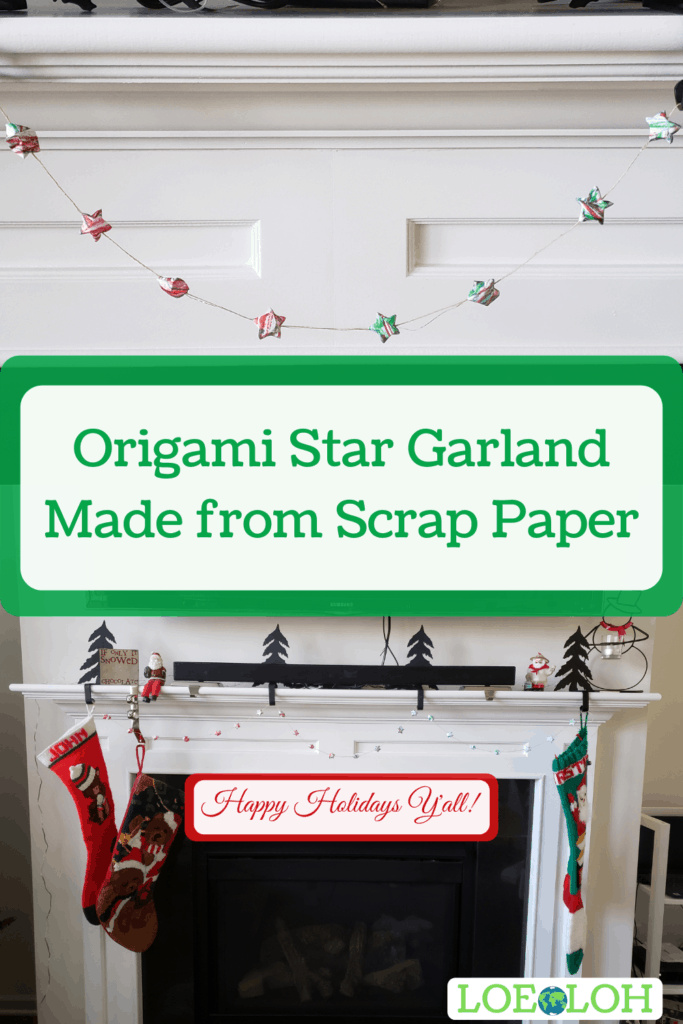 Scrap Paper Origami Star Garland