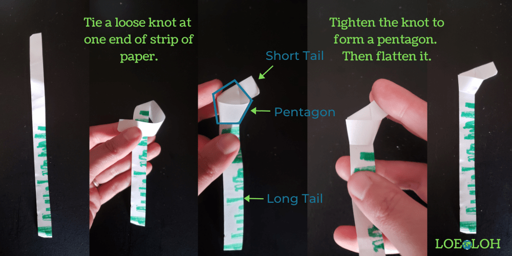 Tie Knot on One End of Paper